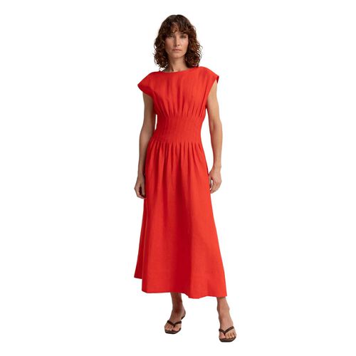 Sportscraft Ariana Pintuck Linen Dress
